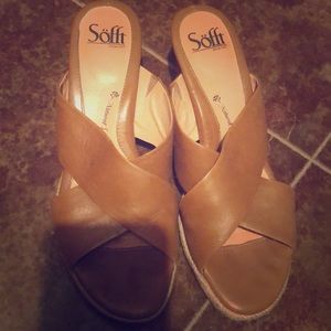 Natural colored Soft brand wedge sandals